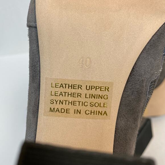 Anthropologie Silent D Mamet Gray Embroidered Suede Heeled Boots Size 10 - Picture 7 of 10